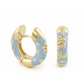 Lauren G. Adams Flowers by Orly - Small Huggie Earrings (Gold/Blue)